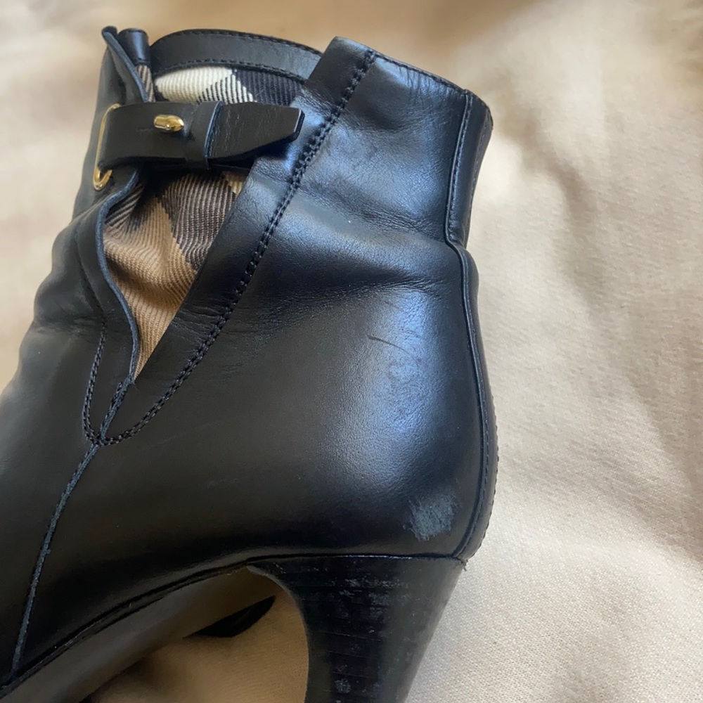 Burberry Black Leather Ankle Booties with Gold Buckle - Picture 16 of 16